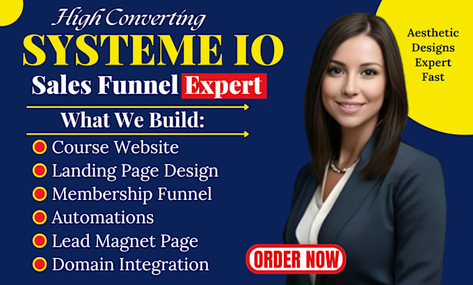 Gig Preview - Build systeme io sales funnel, systeme io affiliate marketing sales funnel