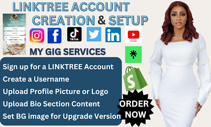 Gig Preview - Set up linktree bio link landing page for any social media