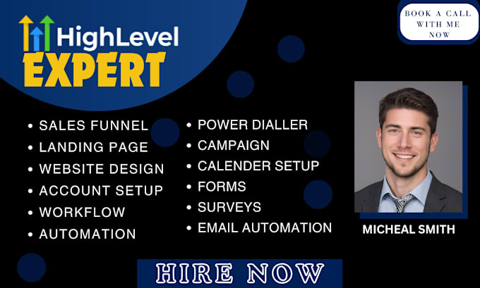 Gig Preview - Build gohighlevel automation workflow website funnels landing page snapshot