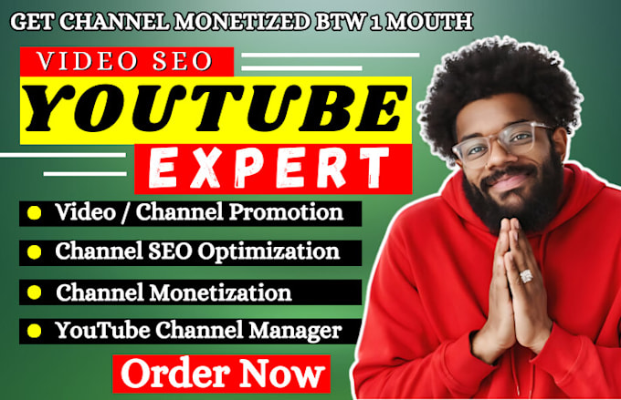 Gig Preview - Do complete organic youtube channel monetization boost channel growth