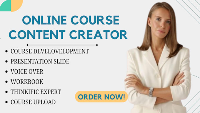 Gig Preview - Develop online course content, instruction manual, training course, course slide