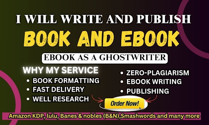 Gig Preview - Be your professional ebook ghostwriter, book writer amazon kindle ebook writer