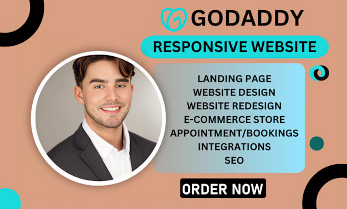 Gig Preview - Godaddy website design godaddy website redesign godaddy landing page design