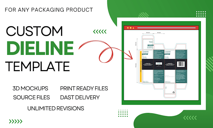 Gig Preview - Create product packaging box template dieline and cutlines