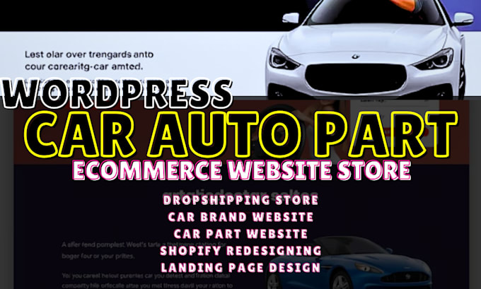 Gig Preview - Car part website woocommerce store, car auto part website, auto part website