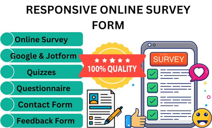 Gig Preview - Create online survey form, jotform, google form, questionnaire