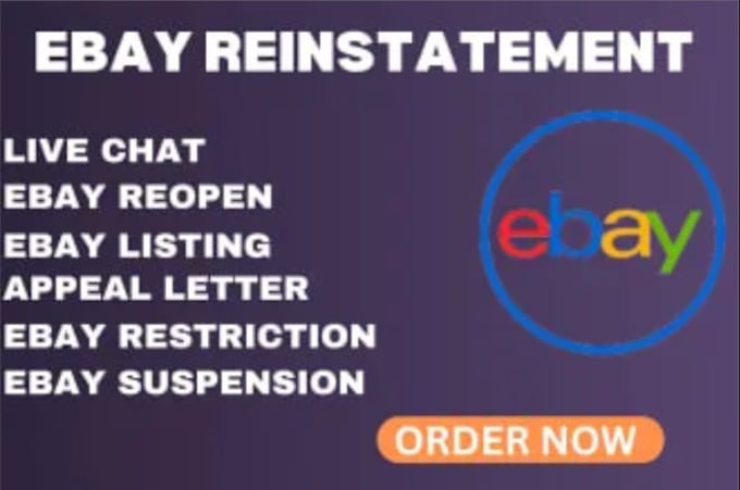 Gig Preview - Reinstate your suspended ebay account, ebay reopen, ebay restriction, mc011