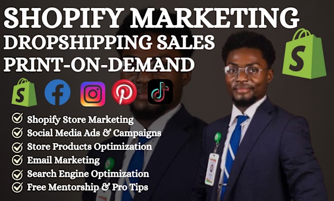 Gig Preview - Ecommerce marketing shopify store promotion dropshipping marketing, boost sales