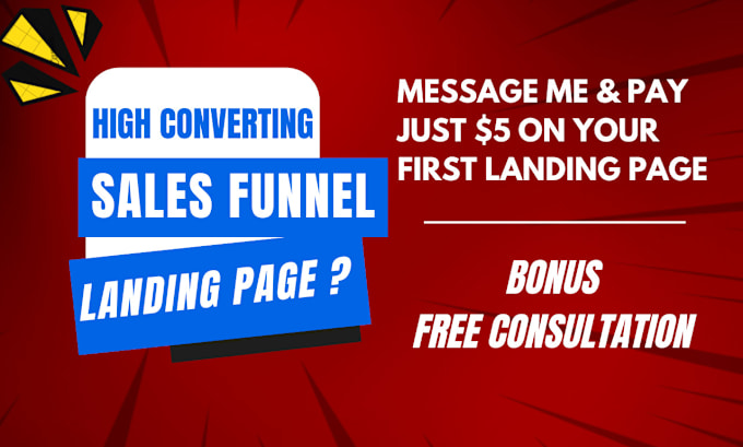 Gig Preview - Create best landing page for lead gen sales funnel, clickfunnels