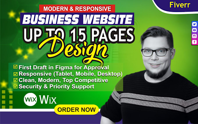 Gig Preview - Build wix business or booking website, design or redesign wix site development