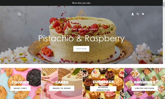 Gig Preview - Design luxury cake website cookies shopify store bakery store baking website