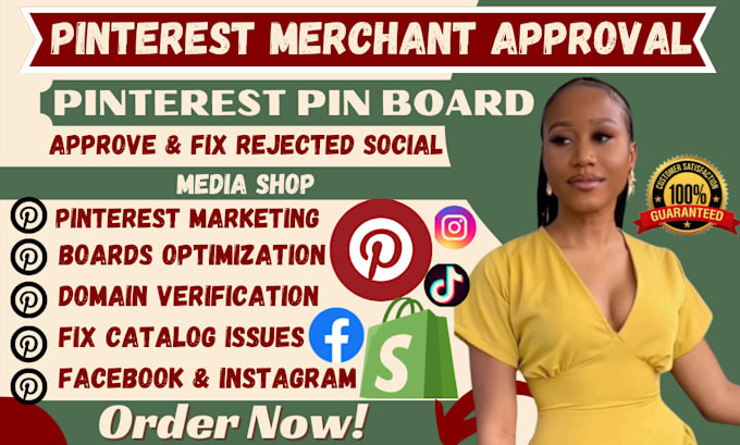 Bestseller - fix rejected pinterest merchant approval, setup products catalog, ads campaign