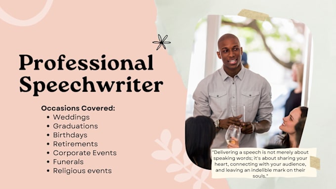 Gig Preview - Craft heartfelt custom speeches for any occasion professional speechwriter