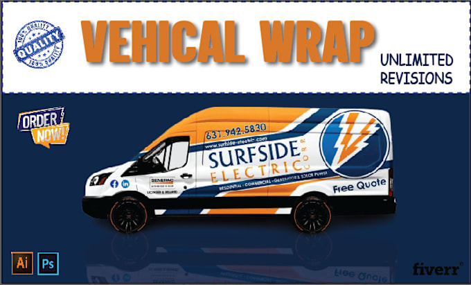 Gig Preview - Create any type of vehicle, bus truck van wrap and trailer wrap