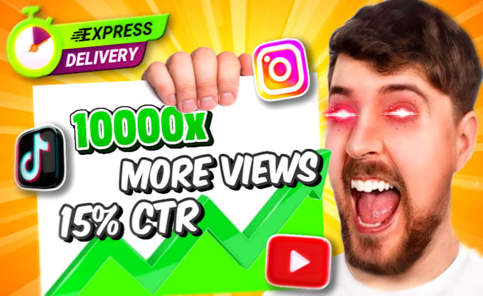 Gig Preview - Create a catchy and high quality thumbnail for you