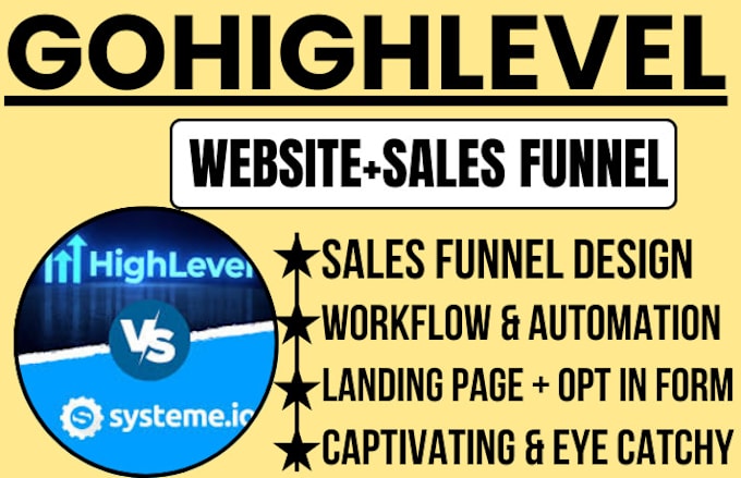 Gig Preview - Build gohighlevel sales funnel gohighlevel website landing page system io expert