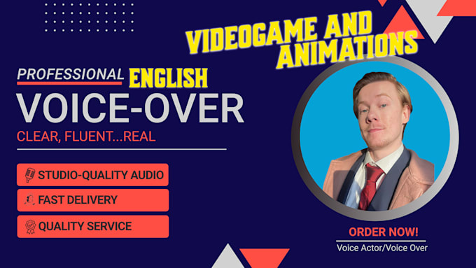 Gig Preview - Record a professional video game or animation voice over