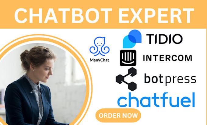 Gig Preview - Setup intercom tidio manychat chatfuel botpress livechat chatbot