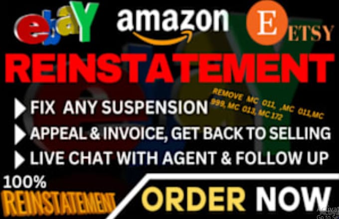 Gig Preview - Reinstate your ebay, amazon, etsy deactivated account for you