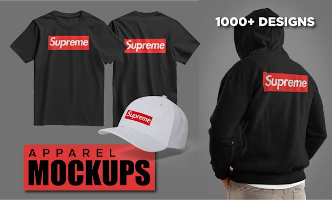 Gig Preview - Create cap, hoodie and 3d t shirt mockups with your design