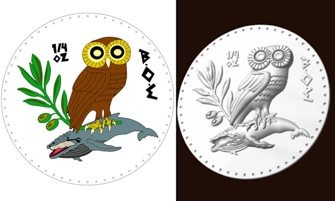 Bestseller - create 3d coin, edit stl file, events, animation badgers, bas relief, engraving