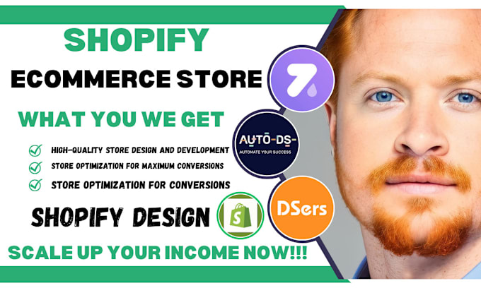 Gig Preview - Shopify dropshipping store shopify ecommerce website via dsers autods zendrop