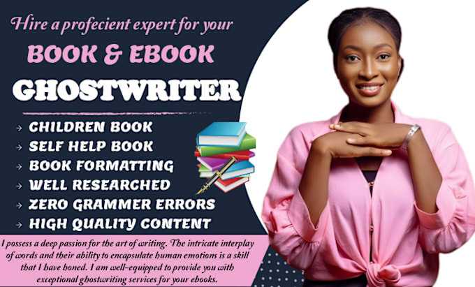 Gig Preview - Be your ebook ghostwriter, online course content, self help ghostwriter, fiction