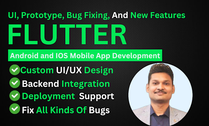 Gig Preview - Do android and ios mobile app development using flutter