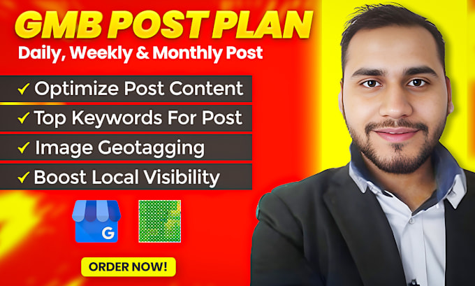 Gig Preview - Create monthly gmb posts with geotag images