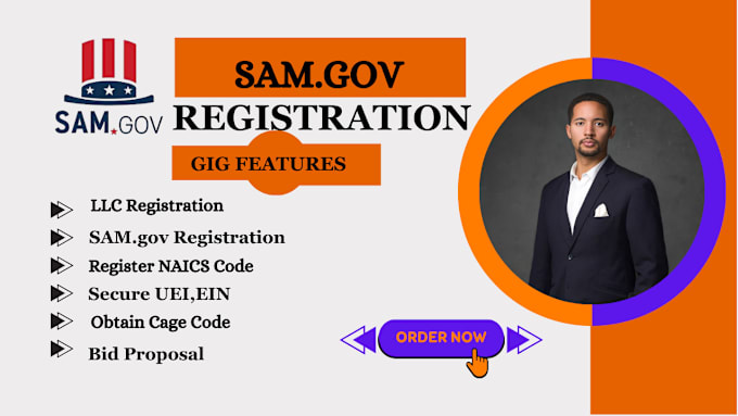 Gig Preview - Do sam gov registration to acquire uei and cage code