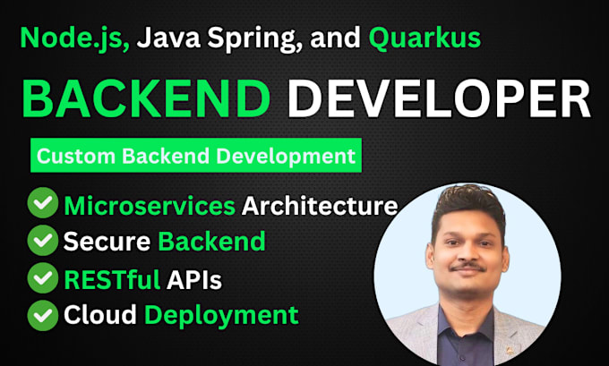 Gig Preview - Do backend development using nodejs, spring, and quarkus