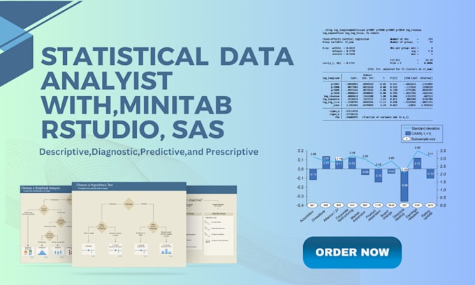 Gig Preview - Be your data analysis using r studio, minitab, SAS, stata