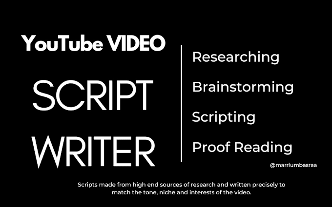 Gig Preview - Be a script writer for your youtube videos