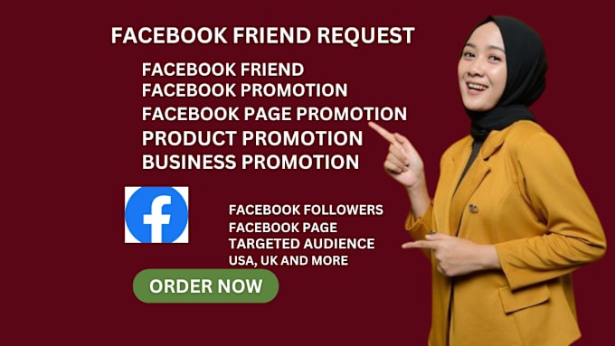 Gig Preview - Send targeted facebook friend request setup business page