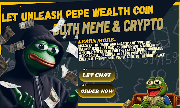 Gig Preview - Pepe, meme coin website, crypto website, pepe and meme website