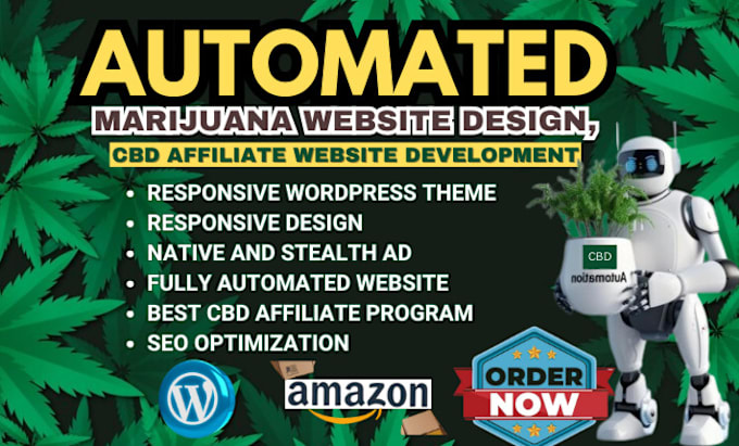 Gig Preview - Create autopilot cbd marijuana website for passive income using elementor