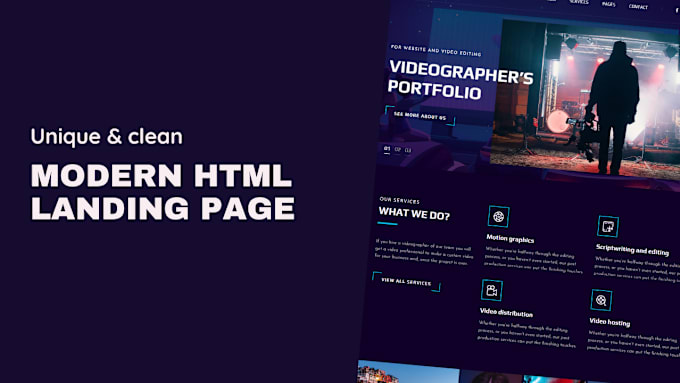 Gig Preview - Design modern html landing page