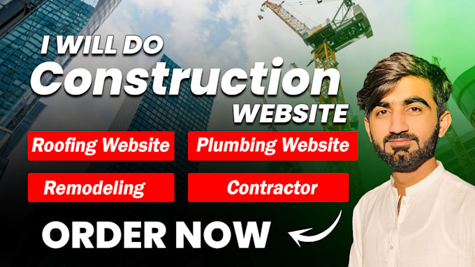 Gig Preview - Make roofing website, plumbing website, construction website, contractor website