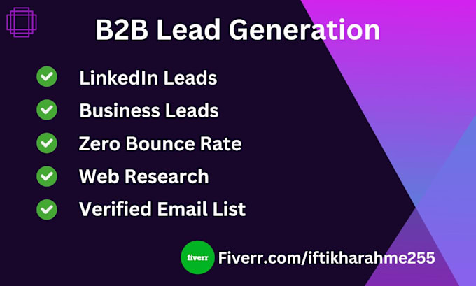 Gig Preview - Do b2b lead generation and email list building