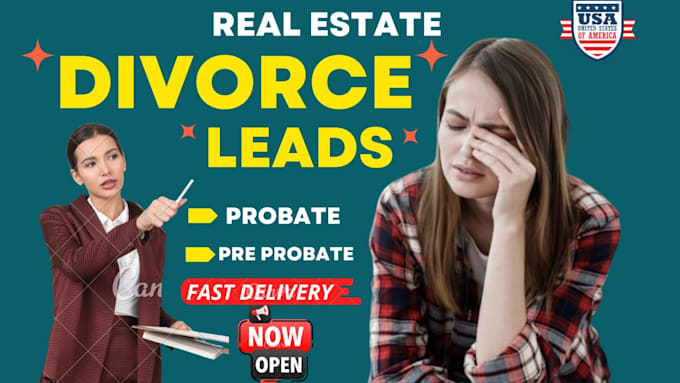 Gig Preview - Provide divorce leads probate, pre probate and pre foreclosure lists for USA