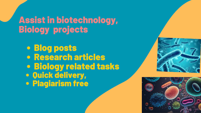 Gig Preview - Assist in biology and biotechnology article and blog writing