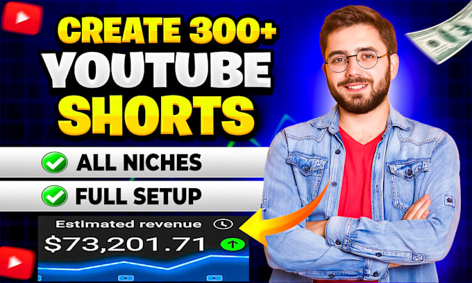 Bestseller - create youtube shorts channel with 300 viral shorts,reels