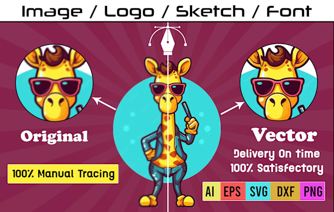 Gig Preview - Do vector tracing, edit logo, redraw image to vector