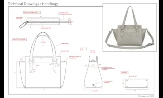 Gig Preview - Create bag design, backpack, handbag and bag tech pack