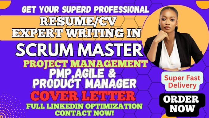 Gig Preview - Create a scrum master resume, project management, pmp, agile, product manager