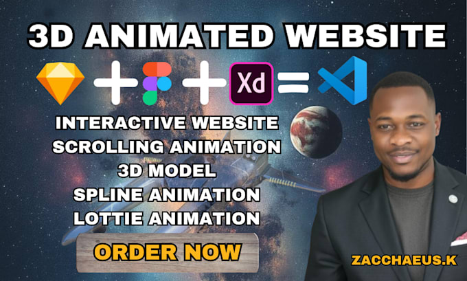 Gig Preview - Do 3d interactive 3d website 3d scrolling animation 3js spline animation threejs