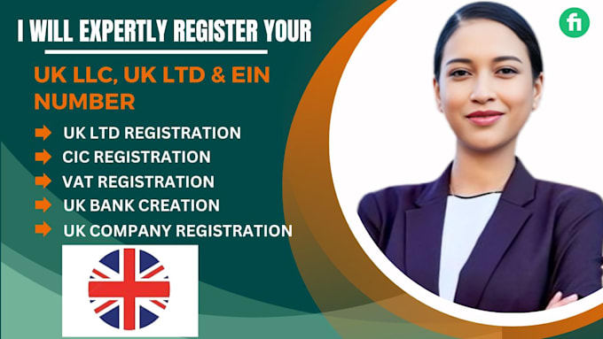 Gig Preview - Expertly register your llc, UK ltd registration, vat, cic,  company registration