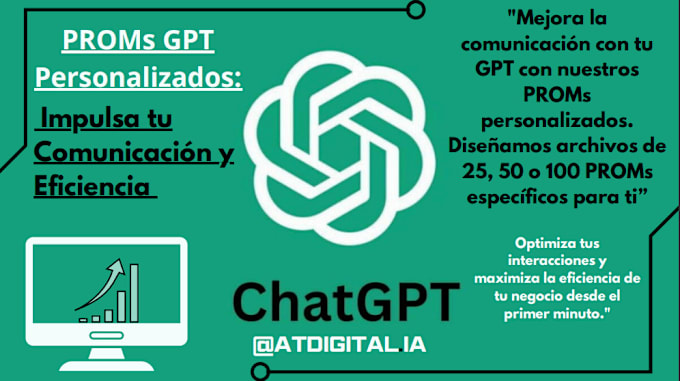 Gig Preview - Optimiza tu negocio con proms gpt personalizados