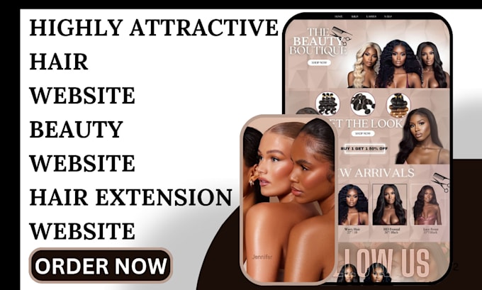 Gig Preview - Design highly attractive hair website beauty website hair extension website