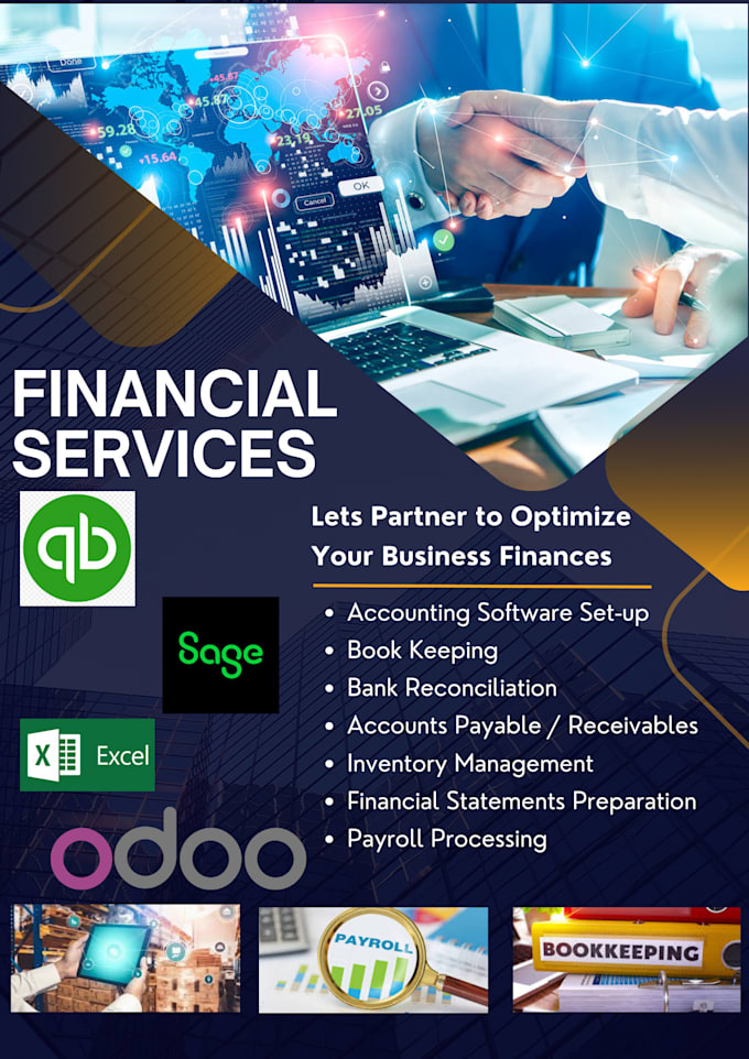 Gig Preview - Do monthly bookkeeping in various softwares quickbooks, odoo, sage 50 etc